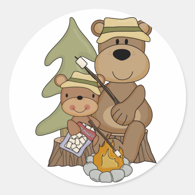 Sticker Rond Les T-shirts et cadeaux Campfire (Devant)