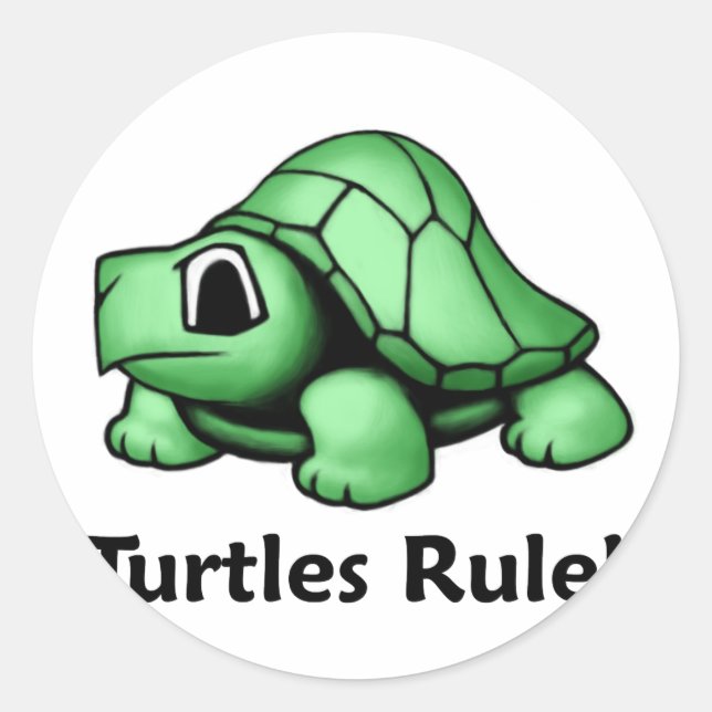 Sticker Rond Les tortues dominent ! (Devant)