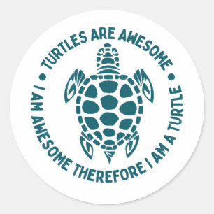 Sticker Rond Les Tortues Sont Superbes
