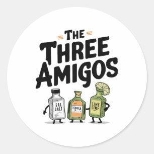 Sticker Rond Les Trois Amigos Cinco De Mayo Tequila Salt Et Li