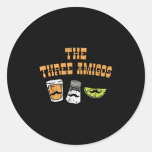 Sticker Rond Les Trois Amigos Tequila Salt Lime Cinco De Mayo D