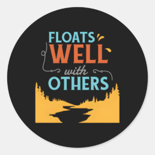 Sticker Rond Les Tubes De Rivière Flotte Bien Avec D'Autres