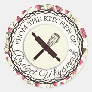Sticker Rond Les ustensiles de cuisson fouettent de la cuisine 