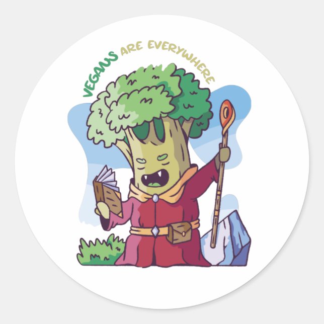 Sticker Rond Les Végétaux Sont Partout / Brocoli Mal. (Devant)