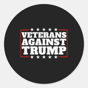 Sticker Rond Les vétérans contre les vétérans anti-Trump contre