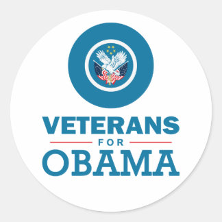 Sticker Rond Les vétérans d'Obama