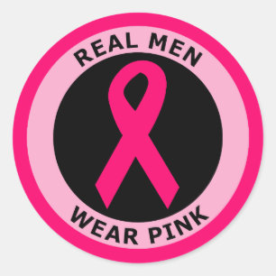 STICKER ROND LES VRAIS HOMMES PORTENT ROSE