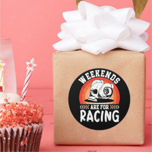 Sticker Rond Les Week-ends Sont Pour Racing Dirt Vélo Dirt Art 