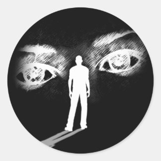 Sticker Rond Les yeux de l'autocollant de déesse (noir)