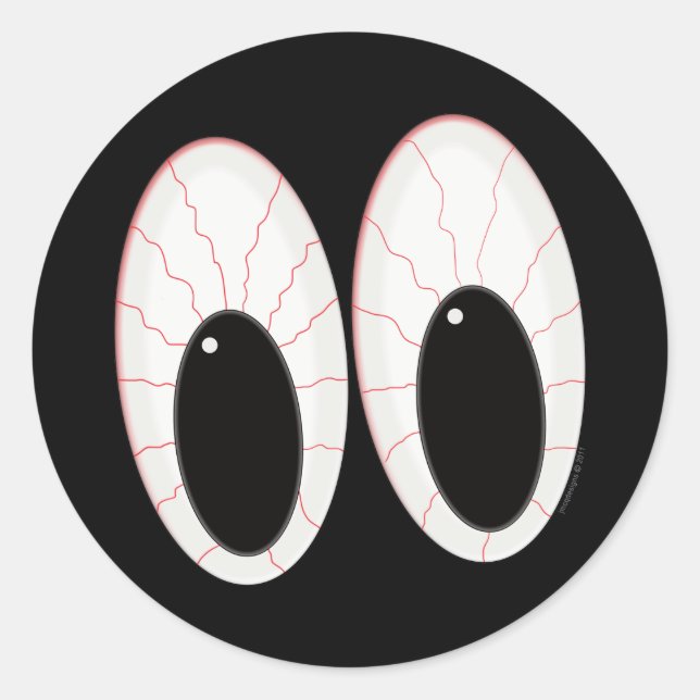 Sticker Rond Les yeux de sang des yeux d'Halloween (Devant)
