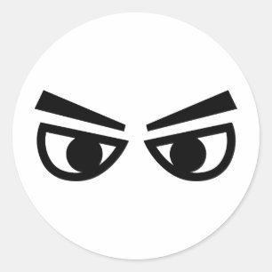 Sticker Rond Les yeux en colère