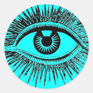 Sticker Rond Les yeux mystiques voient toutes les ICU