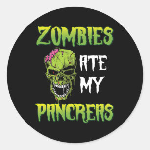 Sticker Rond Les zombies ont mangé ma pancréas Sensibilisation