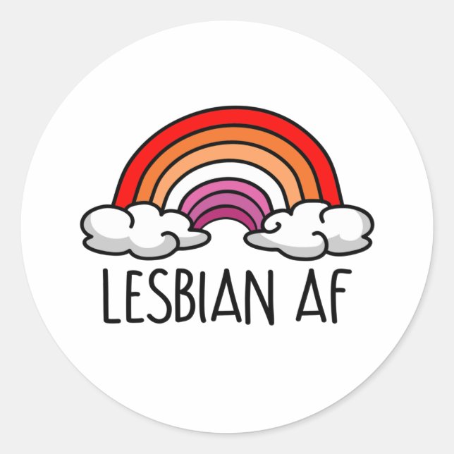STICKER ROND LESBIAN AF (Devant)
