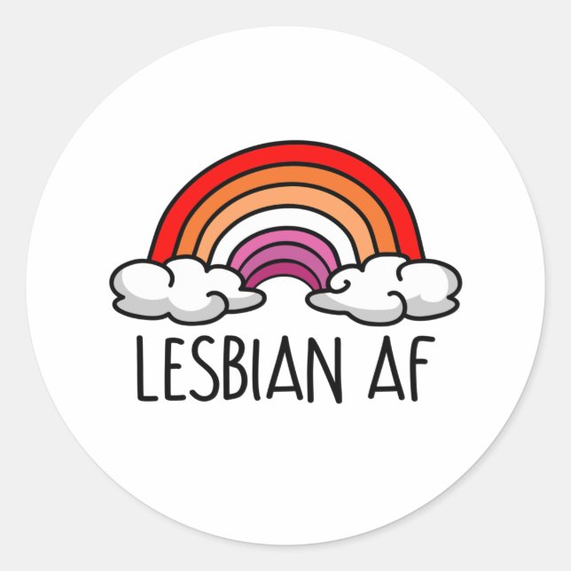 STICKER ROND LESBIAN AF (Devant)
