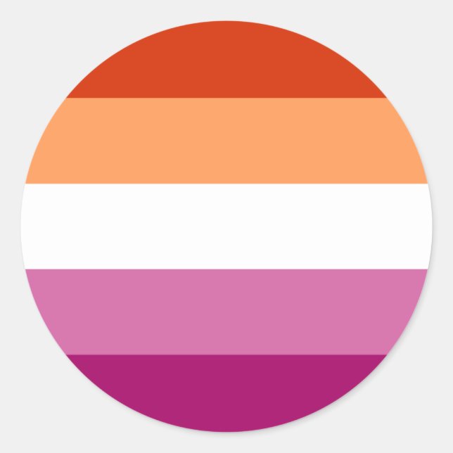 Sticker Rond Lesbian Pride Flag LGBTQ (Devant)