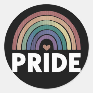 Sticker Rond Lesbienne Drôle LGBT Fierté Gay Arc-en-ciel