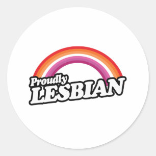 Sticker Rond Lesbienne et fière