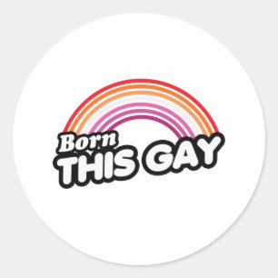 Sticker Rond Lesbienne - Né ce gay