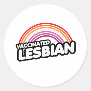 STICKER ROND LESBIENNE VACCINÉE