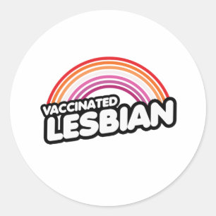 STICKER ROND LESBIENNE VACCINÉE