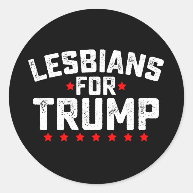 Sticker Rond Lesbiennes Pour Trump Elections Présidentielles LG (Devant)