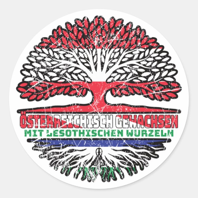 Sticker Rond Lesotho Lesotho Arbre autrichien (Devant)