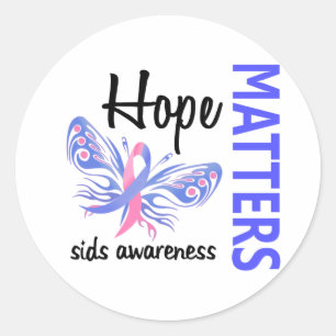 Sticker Rond L'espoir importe le papillon SIDS