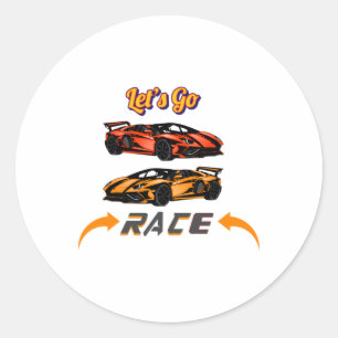 Sticker Rond Let’s Go Race - Stick de conception de course de v