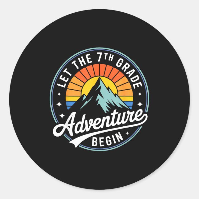 Sticker Rond Let The 7th Grade Adventure Begin Back To School S (Devant)