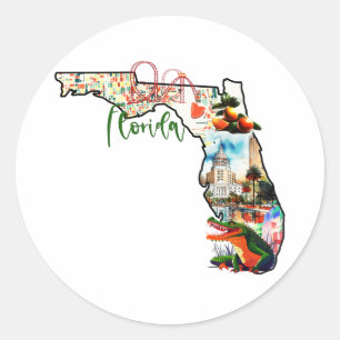 Sticker Rond L'État De Floride