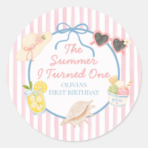 Sticker Rond L'été où j'ai eu un premier anniversaire
