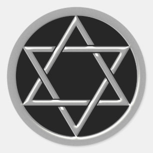 Sticker Rond L'étoile d'argent de David