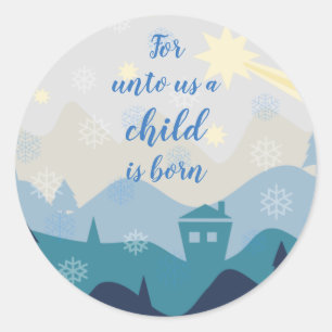 Sticker Rond L'étoile de Bethlehem //pour à nous un enfant est