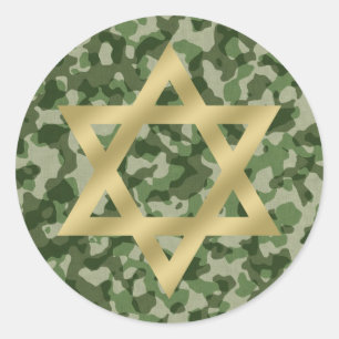Sticker Rond L'étoile d'or de David Camouflage de l'armée