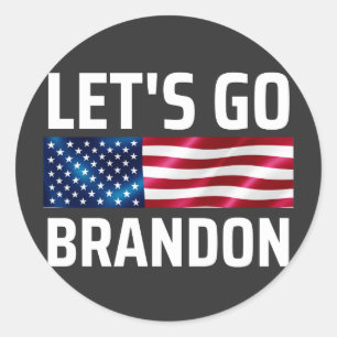 Sticker Rond lets go brandon lets go brandon