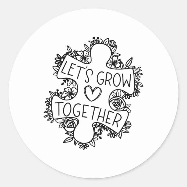 Sticker Rond Let's Grow Together (Devant)