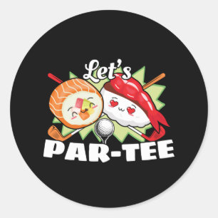 Sticker Rond Lets Par Tee Golf Pun - Golf Party