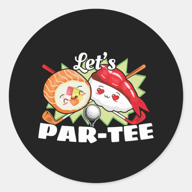 Sticker Rond Lets Par Tee Golf Pun - Golf Party (Devant)