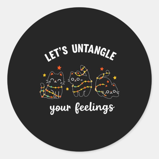 Sticker Rond Let's Untangle Your Feelings School Counselor Chri (Devant)