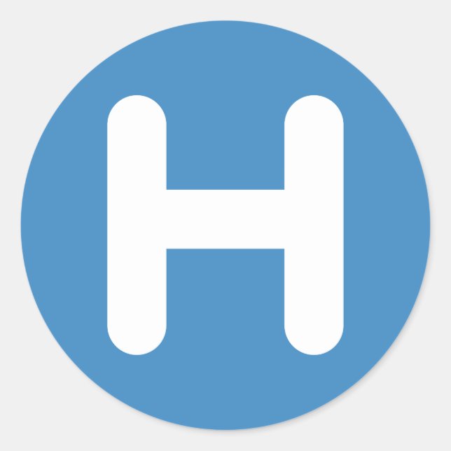 Sticker Rond Letter H Emoji Twitter (Devant)