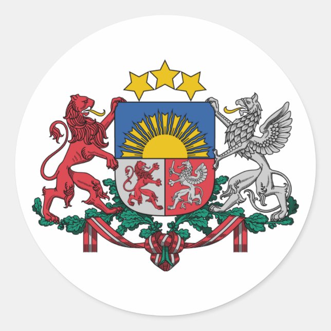 Sticker Rond Lettonie, Lettonie (Devant)