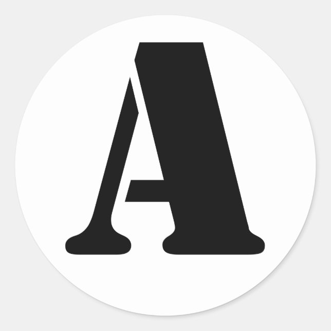 Sticker Rond Lettre A Alphabet au crayon par Janz White (Devant)