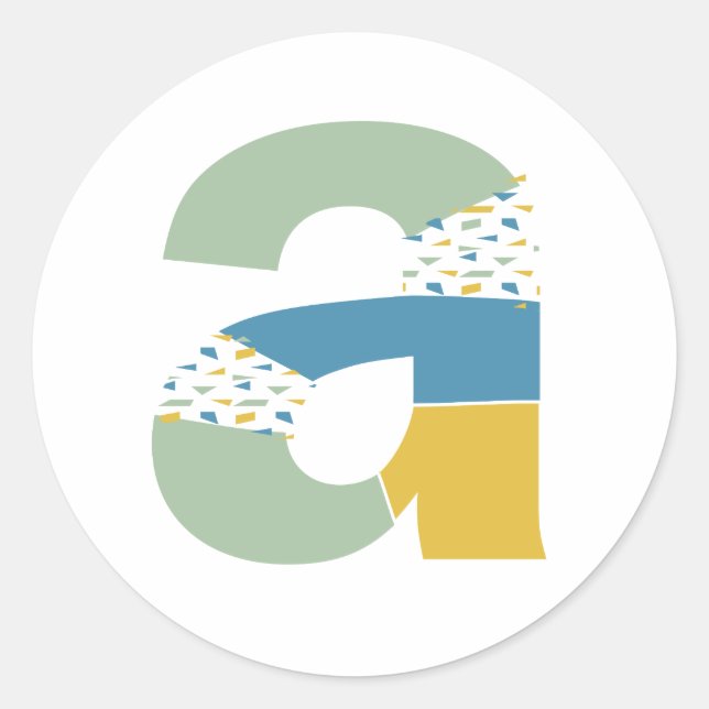 Sticker Rond Lettre Abstraite moderne A Monogramme Personnalisé (Devant)