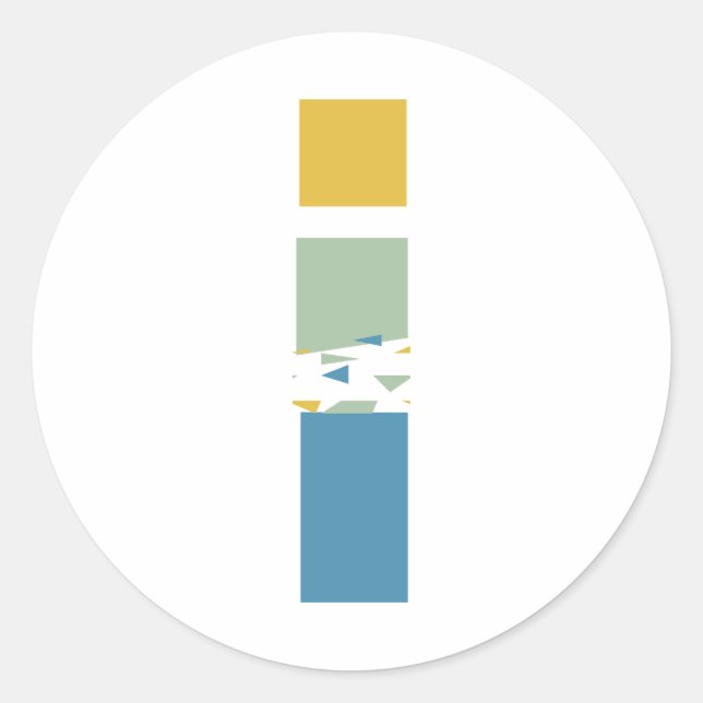 Sticker Rond Lettre Abstraite moderne I Monogramme Personnalisé (Devant)