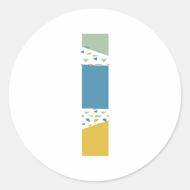 Sticker Rond Lettre Abstraite moderne L Monogramme Personnalisé (Devant)