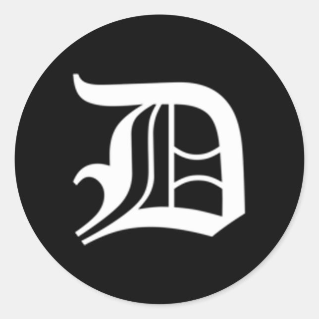 STICKER ROND LETTRE ANCIENNE D (Devant)