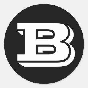 Sticker Rond Lettre B Vineta Alphabet par Janz Black