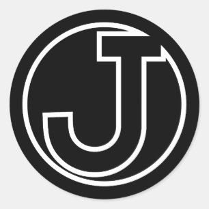 STICKER ROND LETTRE BÂTIMENT NOIR J