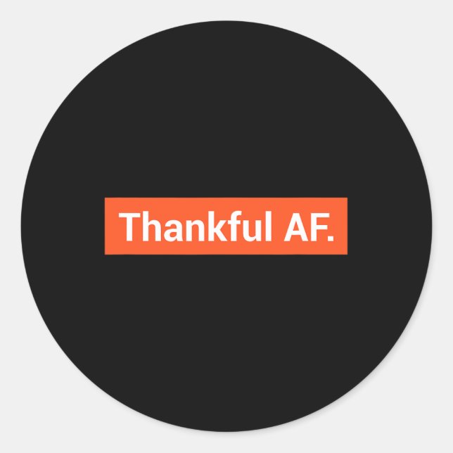 Sticker Rond Lettre bloc amusant Automne Thanksgiving Af (Devant)